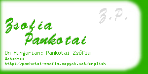 zsofia pankotai business card